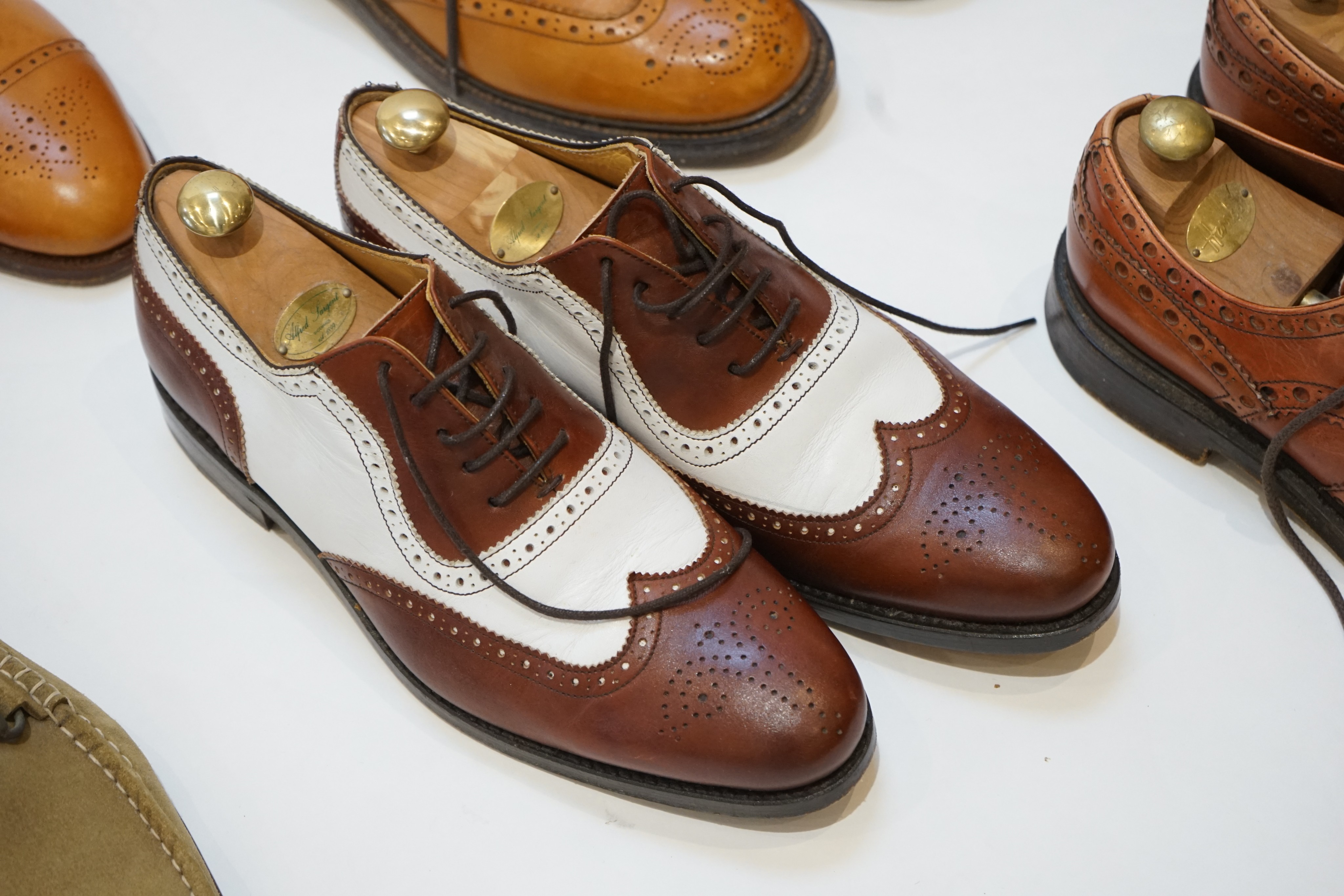 Eight pairs of gentleman's Dicker & Son shoes; all size 8.5 (42.5)